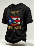 Men's Puerto Rico Halloween Printed Short-Sleeve T-Shirt