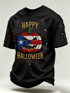 Men's Puerto Rico Halloween Printed Short-Sleeve T-Shirt