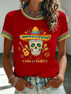 Women's Mexican Art Cinco de Mayo Print  T-shirt