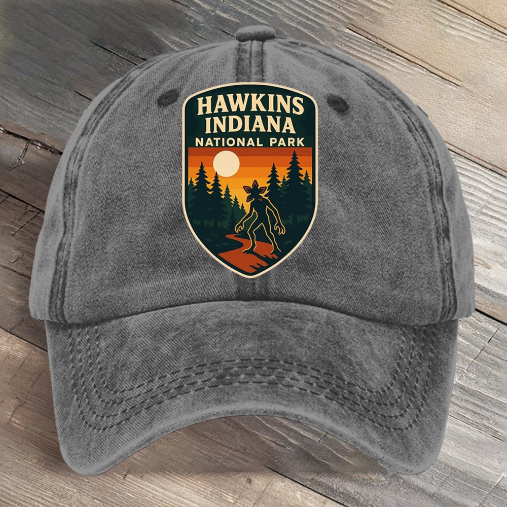 Hawkins Indiana National Park Upside Down Art Printed Cap