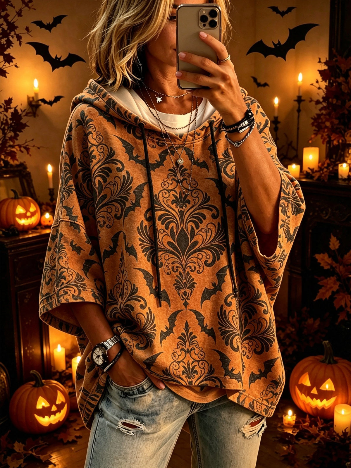 Women's Halloween Print Casual Hoodie