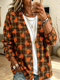 Women's Autumn Plaid Print Cardigan