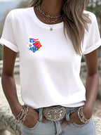 Women's Printed Round Neck T-Shirt