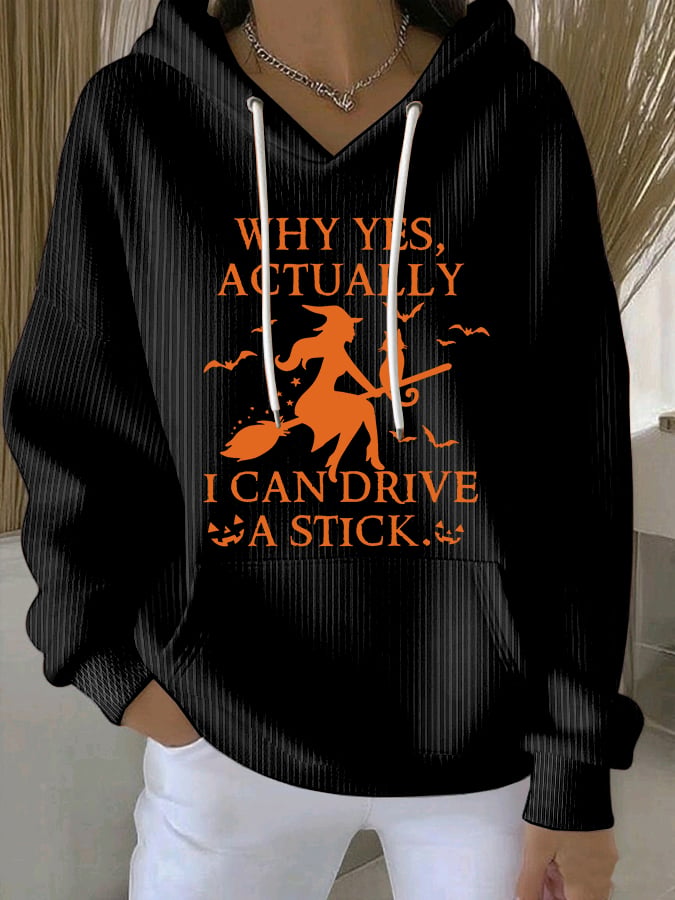 Women's Yes I Can Drive A Stick Print Casual Sweatshirt