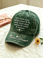 Letter-Print Faux-Denim Hat (Unisex)