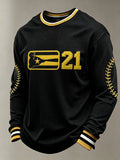 Men's Puerto Rico Baseball Print Long-Sleeve T-Shirt