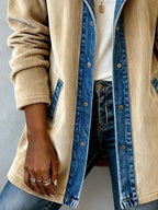 Women'S Casual Denim Contrast Color Stitching Jacket