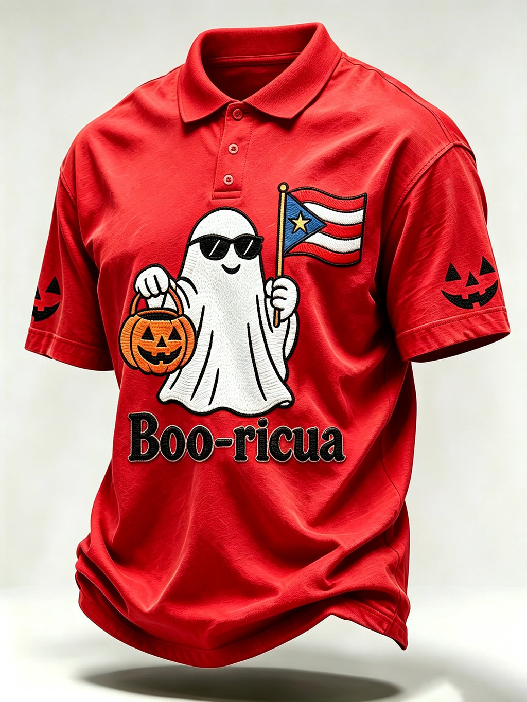 Men's Halloween In Puerto Rico Print Polo Shirt