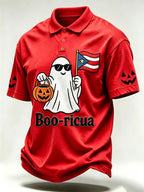Men's Halloween In Puerto Rico Print Polo Shirt