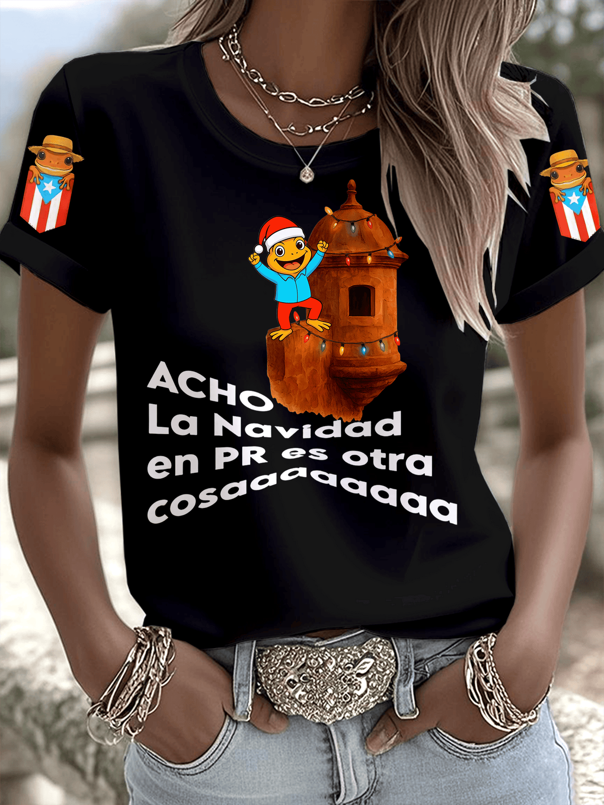 Puerto Rico Merry Christmas Printed T-shirts