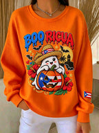 Women's Halloween In Puerto Rico Printed Long-Sleeve Sweatshirt