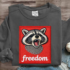 Freedom Raccoon Funny Art Print Sweatshirt