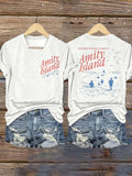 Women's Amity Island 1975 Printed Short-Sleeved T-Shirt