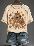 Women's Autumn Pumpkin Print T-Shirt
