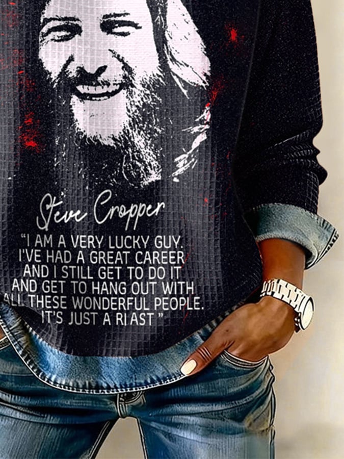 Retro I Am A Very Lucky Guy Print Sweatshirt
