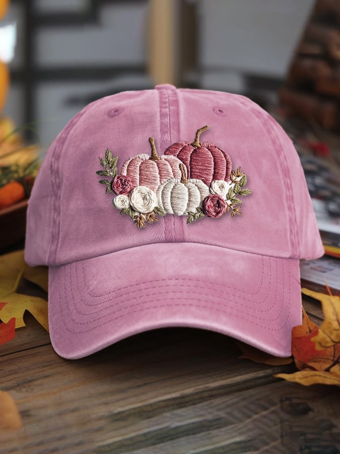 Women's casual pink pumpkin hat
