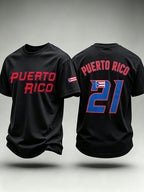 Men's Puerto Rico Baseball Print Short-Sleeve T-Shirt