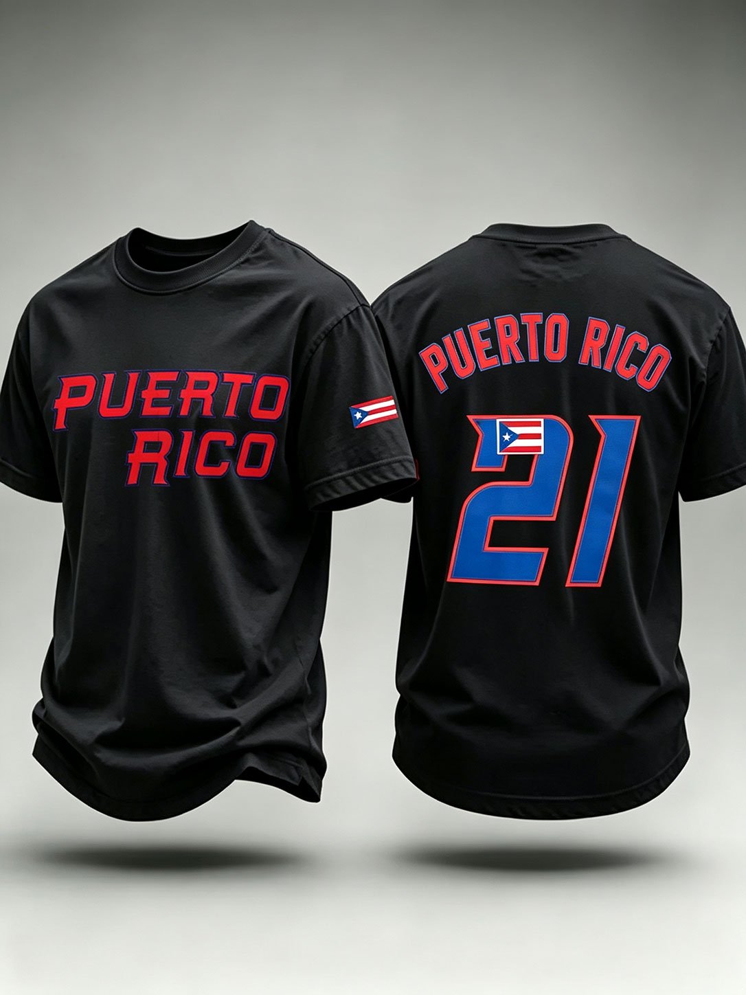 Men's Puerto Rico Baseball Print Short-Sleeve T-Shirt