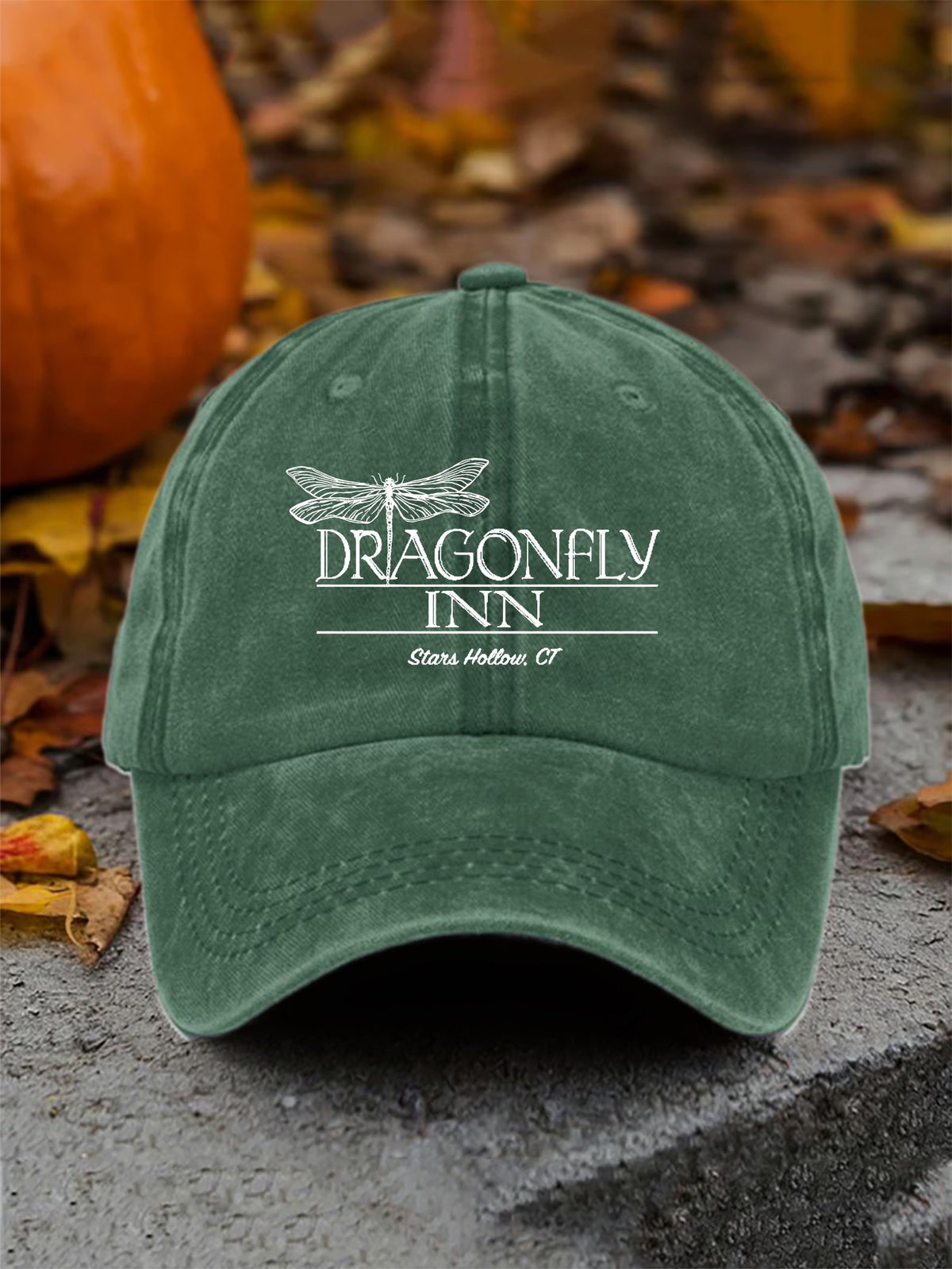 Retro Fall Dragonfly Inn Stars Hollow, Ct Print Baseball Cap