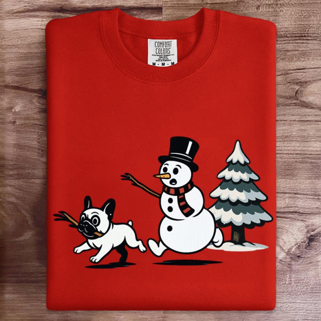 Funny Dog Snowman Christmas Art Print Sweatshirt