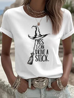 Women's I Can Drive a Stick Print Casual T-Shirt