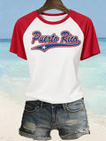 Retro Puerto Rico Print T-Shirt