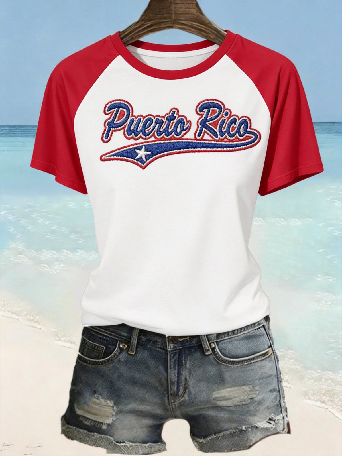 Retro Puerto Rico Print T-Shirt