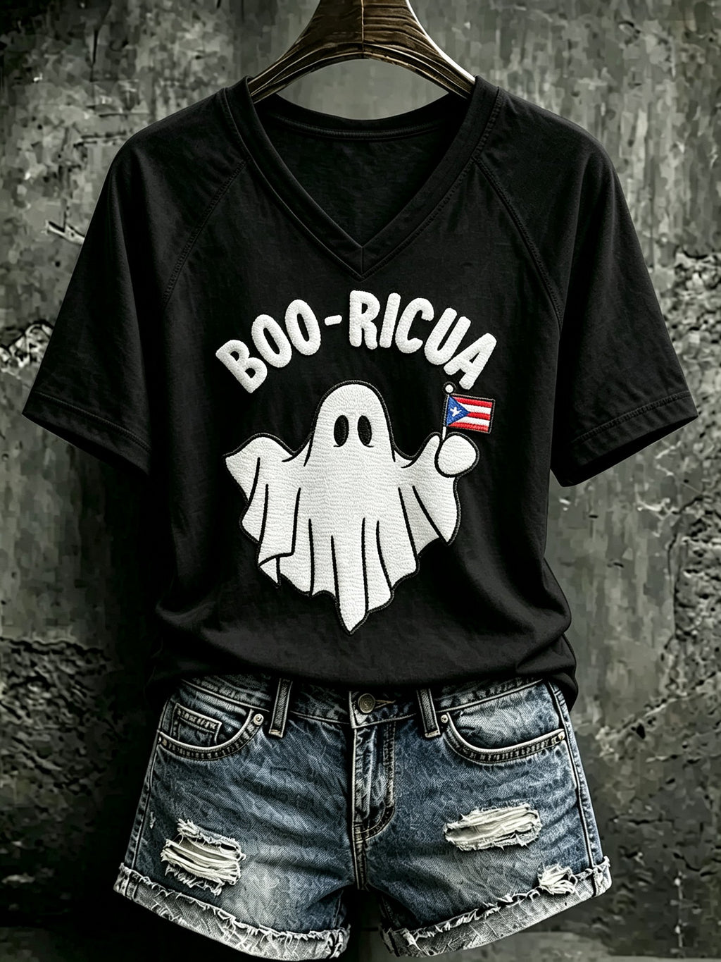 Women's Puerto Rico Halloween Print T-shirt