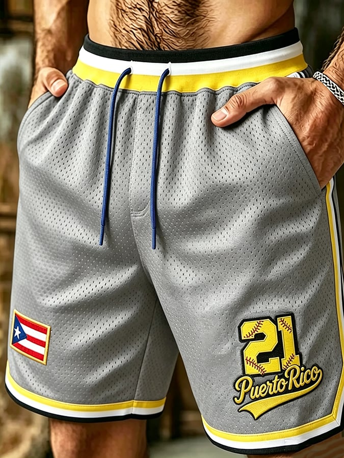 Men's Puerto Rico Baseball Printed Shorts