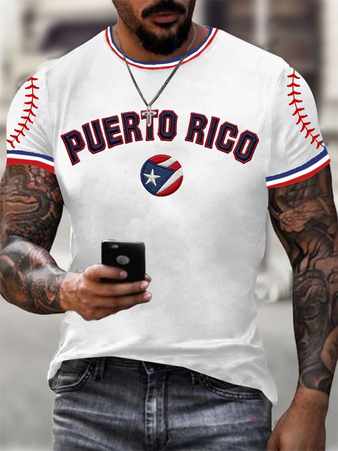 Men's Baseball Print T-Shirt
