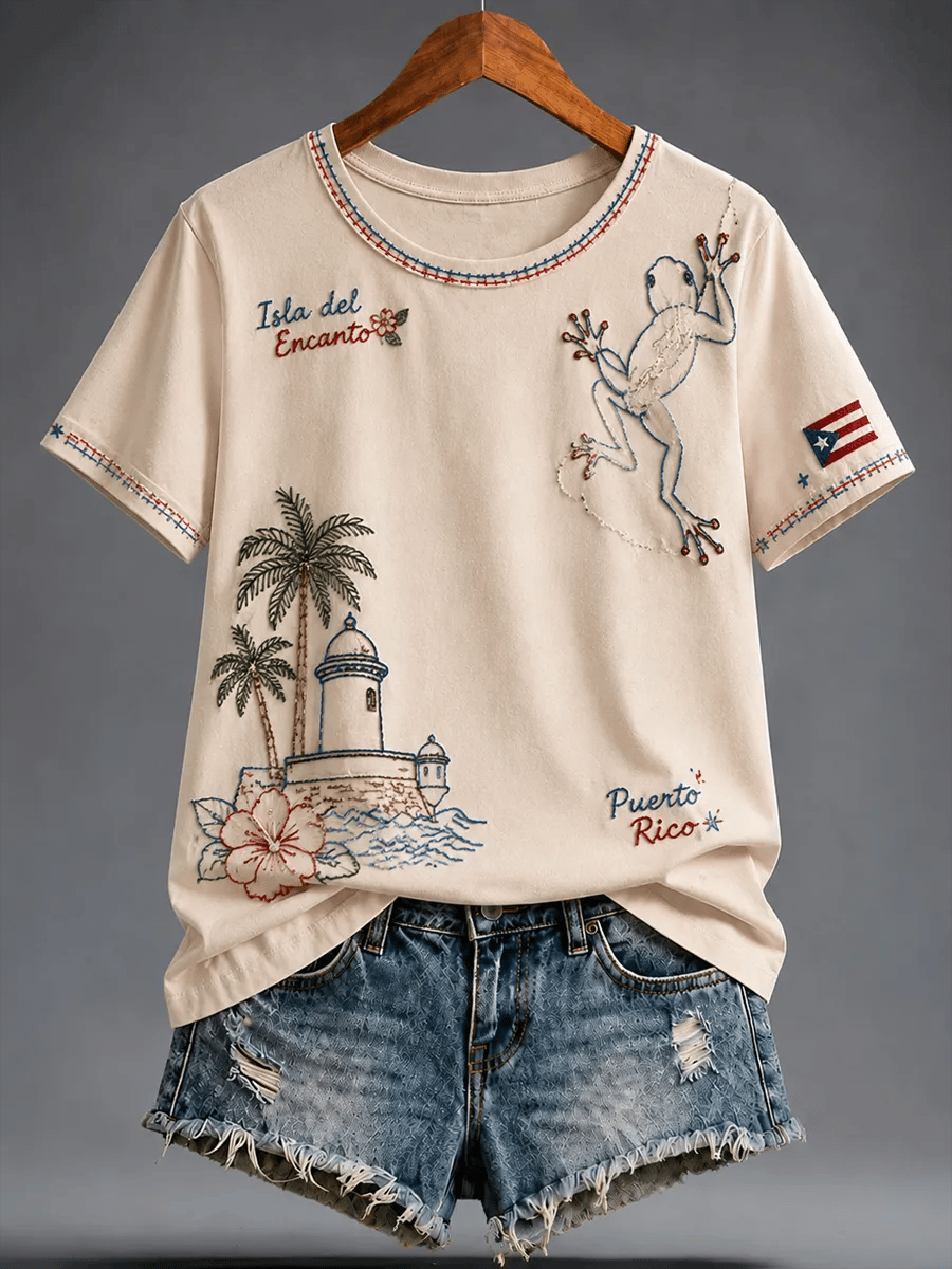 Women's Puerto Rico Pride Art Printed T-shirt