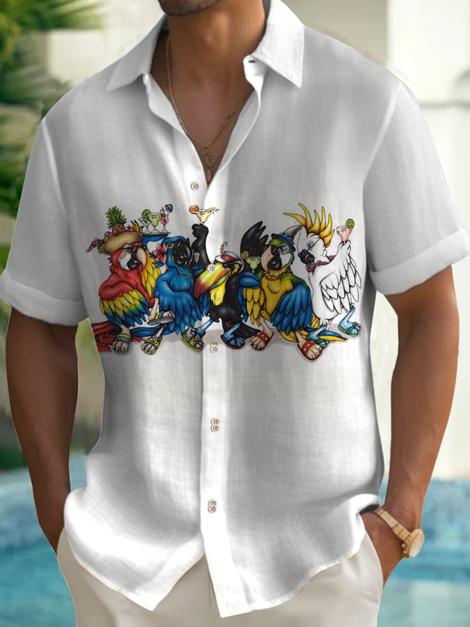 Men's Short Sleeves Print Casual Shirt