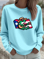 Puerto Rico Casual Casual Color Printed Sweatshirt