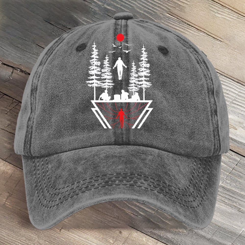 Stranger Upside Down Hawkins 80s Horror Art Printed Cap