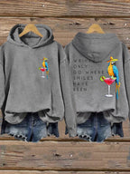 Retro Wrinkles Only Go Where Smiles Have Been Print Hoodie