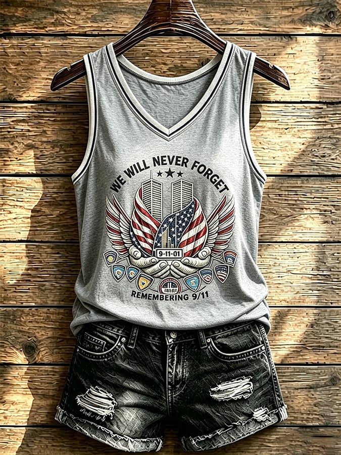 Women's Never Forget September 11 Print Vest