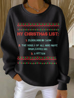 Women's MY CHRISTMAS LIST Print Sweatshirt