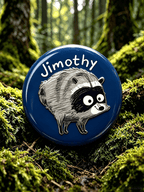 Unisex Retro Raccoon Jimothy Badge
