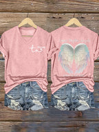 Women's Mysterious Camp Angels Are Forever in Our Hearts Printed Casual T-shirt