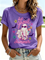 Women's Horror Hot Ghost Summerween Vibes Printed T-shirts