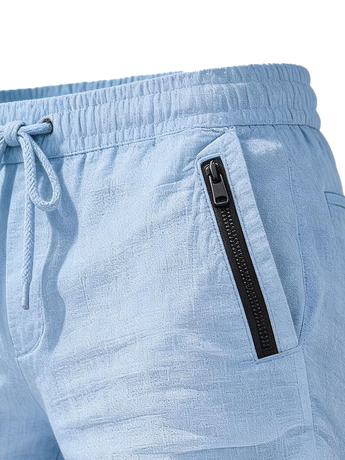 Men's Casual Cotton-Linen Drawstring Shorts