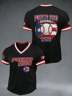 Men's Baseball Print Casual T-Shirt