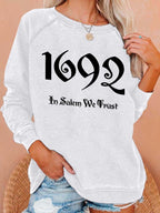 Women 1692 In Salem We Trust Print Casual Sweatshirt