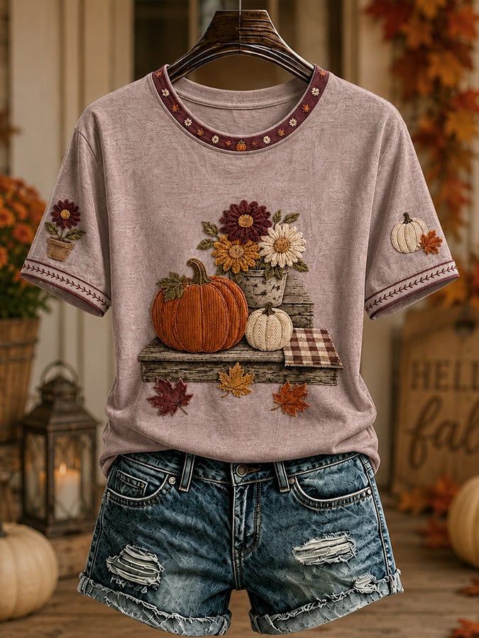 Women's Casual Printed T-Shirt for Autumn