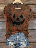 Women's Halloween Printed Short Sleeve T-Shirt
