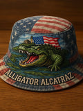 Unisex Crocodile Alcatraz Design Print Bucket Hat