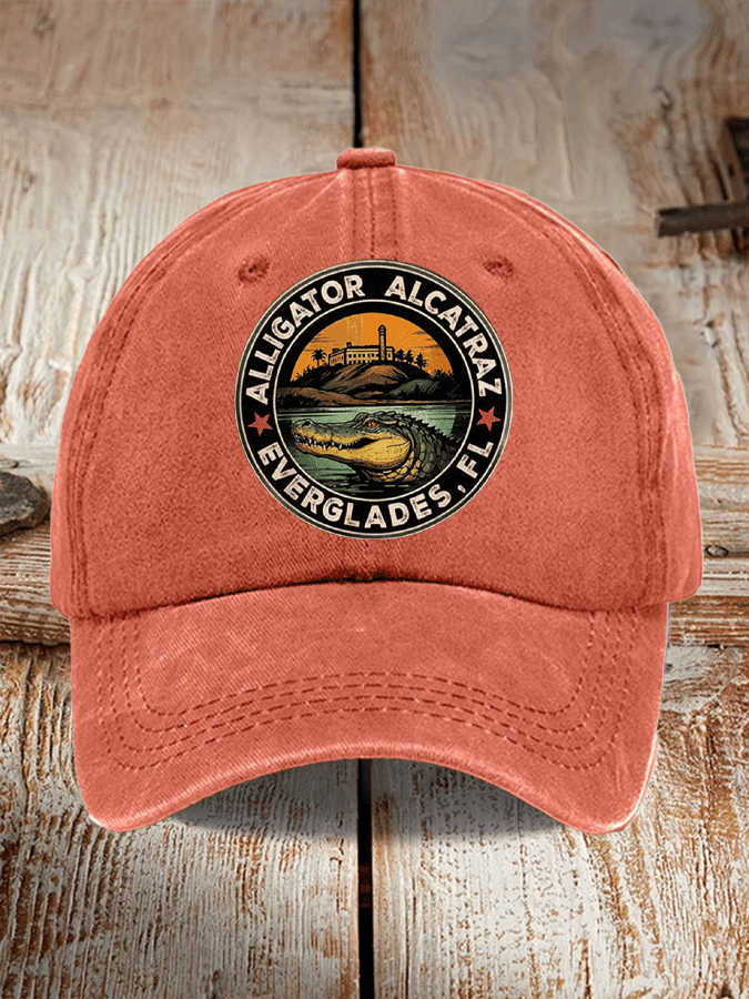 Alligator Alcatraz Funny Florida Everglades Dark Humor  Pride Baseball Cap