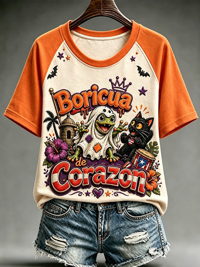 Women's Puerto Rico Halloween Graphic T-shirt