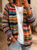 Women'S Casual Color-Block Cardigan