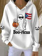 Women's "Halloween in Puerto Rico" Print Knit Hoodie